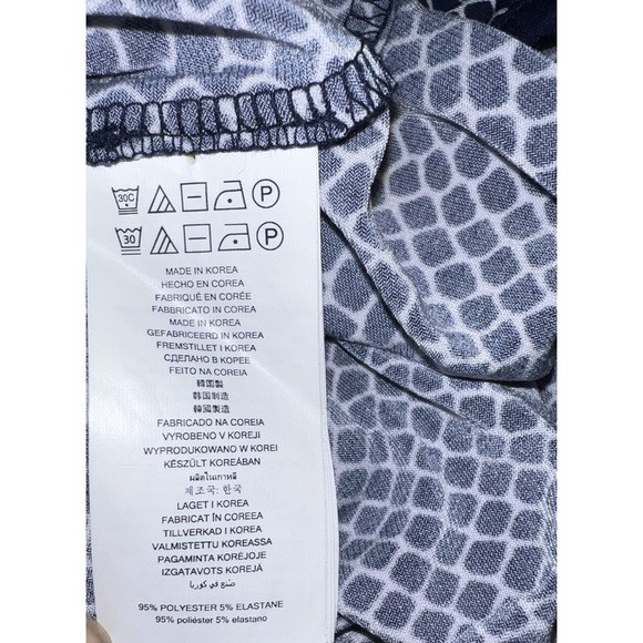 Michael Kors Top 3/4 Flare Sleeves Blouse Shirt Women's Size XL White Blue Print - Picture 10 of 11